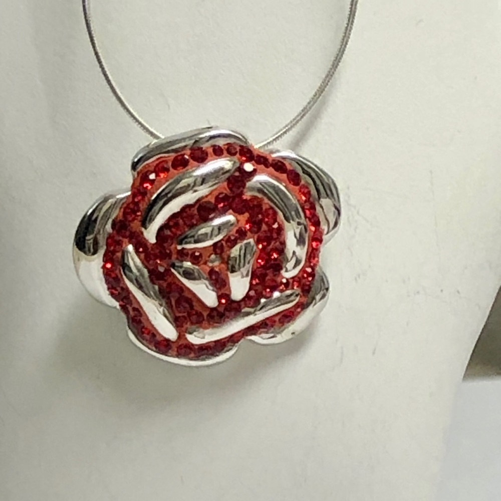 Sterling Silver Rose Necklace - Picture 6 of 6